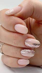 Opi nail lacquer in glitzterland 10 this pink and white mani for. 49 Cute Nail Art Design Ideas With Pretty Creative Details Blush Pink And Rose Gold Nail Design