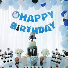Toxyu Boss Baby Happy Birthday Banner Baby Boss Cake Topper Baby Shower Supplies Boss Baby Theme Party Supplies Decorations Pricepulse