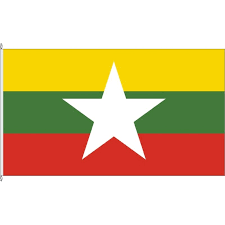 Montag, den 02.08.2021 von 7:00 uhr bis 08:30 uhr. Fahne Von Myanmar Neu