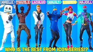 Maybe you would like to learn more about one of these? Fortnite Dance Battle Of All Icon Series Skins Lachlan Ninja Travis Losefruit Marshmello Youtube