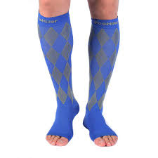 Doc Miller Premium Open Toe Compression Socks 1 Pair 20 30mmhg Knee High Support Stockings Recovery Venous Insufficiency Circulation Varicose Spider