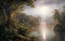 258.1 x 413 x 13 cms | 101 1/2 x 162 1/2 x 5 ins oil on canvas. Frederic Edwin Church 58 Kunstwerke Malerei