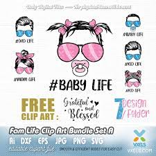 Download Fam Life Svg Bundle Bun Hair Mom Life Svg Dad Kid Life Svg Baby Png Family Life Clipart Bundle Set A