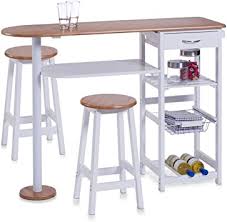 Pour acheter votre produit table haute tabourets pas cher, et profiter des meilleurs prix table haute tabourets : Zeller 13776 Bar De Cuisine Avec 2 Tabourets Panneau De Fibres A Densite Moyenne Blanc Bambou Table 118 X 38 X 89 Cm Tabouret 29 X 29 X 54 Cm Amazon Fr Cuisine Maison