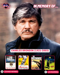 Today, we take a moment to remember the life and work of Charles Bronson  (1921-2003). 🕊️ 🎥 #Lovingthe80s #80sNostalgia #CharlesBronson  #TheGreatEscape #TheMechanic