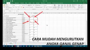 Tips Excel Cara Mengurutkan Angka Ganjil Genap Youtube
