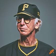 Portrait of a serious Larry David in a Pittsburgh Pirates hat