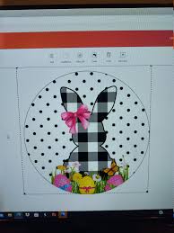 Buffalo Check Easter Bunny Wreath Sign