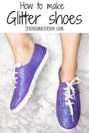 Diy Glitter Shoes These Are Too Cute They Also Make For A Fun And Easy Craft Project For Adults And Teens Glitter Shoes Diy Glitter Shoes How To Make Glitter