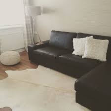 Lightweight easy to lift and move. Finally Finished Ikea Kivik Leather Sofa Cowhide Rug Knitted Pouffe Tripod Lamp Sea Grass Wallpaper Ikea Leder