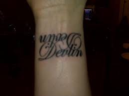 my favorite tattoo my sons name devlin seen both ways by jacqueline pavan of soma tiger tattoo in toronto scripttattoos my tattoos toronto tattoo artis
