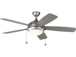 Fan height 10 1/2 from ceiling to blades (with 4 1/2 downrod). Monte Carlo Fans Discus Outdoor Painted Brushed Steel 52 Wide Led Outdoor Ceiling Fan Mcf5diw52pbsd
