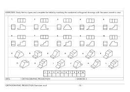 Orthographic Projection Exercises Orthographic Drawing Orthographic Projection Isometric Sketch