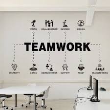 Teamwork Values Office Team Team Spirit Team Building Etsy Office Wall Design Office Wall Decals Office Team