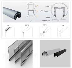 Of a glass handrail and guards in an interior installation? Glass Railing With Solid Aluminum Base Yurihomes