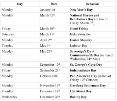 This is the rayne state bank holiday schedule. Belize Public And Bank Holiday Schedule 2018 Site Title