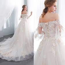 Off The Shoulder Romantic Wedding Dress Sizes 2 26 Lace Etsy Wedding Dresses Romantic Plus Wedding Dresses Plus Size Wedding Gowns