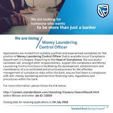 I joined standard chartered because it's an extraordinary organisation with a rich history and huge potential, serving a remarkably diverse range of clients across. O Xrhsths Standard Bank Malawi Sto Twitter We Are Looking For Someone Who Is More Than Just A Banker Do You Have What It Takes To Join Our Compliance Department If Your
