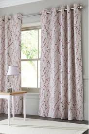 Delicate Willow Print Eyelet Lined Curtains