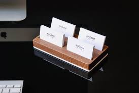 Wood Two Row Business Card Holder For Front Desk Wood Business Card Displays Business Card Holders Place Card Holders
