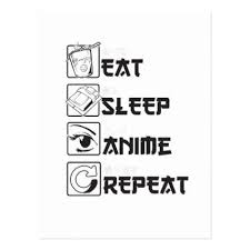 Cool Eat Sleep Anime Repeat Funny Icon Japanese Postcard Funny Postcards Postcard Anime