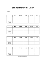 016 Weekly Behavior Chart Template Ideas Unforgettable