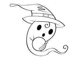 Make an origami witch hat just in time for halloween! Printable Ghost With Witch Hat Coloring Page