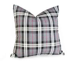 Black And White Plaid Pillows Grey Black White Plaid Pillows 18x18 Traditional Tartan Plaid Throw Pillows Masculine Decor Country L Plaid Pillow Plaid Throw Pillows Plaid Pillow Covers