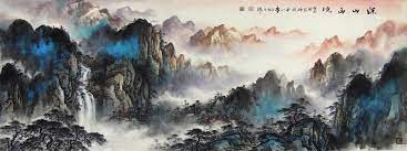 Classic Best Painting Art Beautiful Chinese Quiet Mountain Landscape Painting