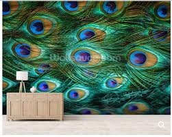 ورق حائط مخصص على شكل طاووس ورق حائط مزخرف بريش طاووس ملون لغرفة المعيشة وأريكة غرفة النوم ورق حائط مزخرف Wall Decor Wallpaper Peacock Wallpapercustom Wallpaper Aliexpress