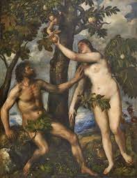 Sono considerati il primo uomo e la prima donna frutto della creazione nel cristianesimo. Adamo Ed Eva Nel Paradiso Terrestre Tiziano Wikipedia