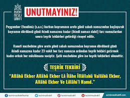 Teşrîk tekbiri okunuşu ve teşrîk tekbiri ne demek? Asimin Nesli Vakfi Pa Twitter Tesrik Tekbiri Allahu Ekber Allahu Ekber La Ilahe Illallahu Vallahu Ekber Allahu Ekber Ve Lillahi L Hamd
