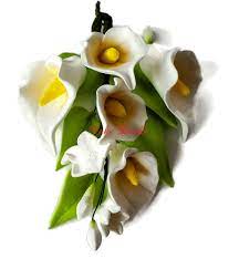 Ready To Ship Special White Fondant Calla Lily Cake Topper Floral Wedding Cake Topper White Gumpaste Flower Spray Gumpaste Cake Decoration Floral Wedding Cake Toppers Calla Lily Cake Wedding Cake Toppers