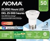 LED PAR16 50W Energy-Efficient Warm White Dimmable Light Bulb, 2-pk Noma