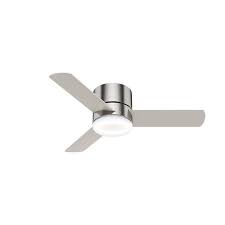 Hunter Minimus Led Super Low Profile 44 In Brushed Nickel Indoor Ceiling Fan With Remote 3 Blade Lowes Com In 2020 Ceiling Fan With Light Ceiling Fan Light Kit Fan Light