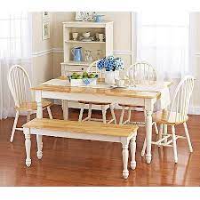 Our collection of white dining tables and black dining tables make for an artful arrangement. Better Homes And Gardens Autumn Lane Windsor Solid Wood Dining Chairs White And Oak Set Of 2 Walmart Com White Dining Room Sets Dining Table With Bench Traditional Dining Tables