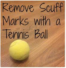 Clean Off Shoe Scuff Marks From Vinyl Flooring With A Clean Dry Tennis Ball A Light Rub And Heel Marks Ar Household Help Cleaning Hacks Diy Cleaning Products