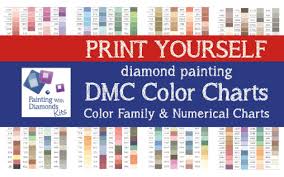 Print Yourself 2 In 1 Dmc Color Chart Diamond Painting Drill Color Charts Dmc Color Card