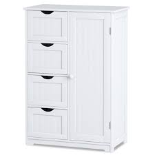 Product title hodedah free standing kitchen cabinet, beech average rating: Goplus Wooden 4 Drawer Bathroom Cabinet Storage Cupboard 2 Shelves Free Standing White Walmart Com Cupboard Storage Storage Cabinets Bathroom Standing Cabinet