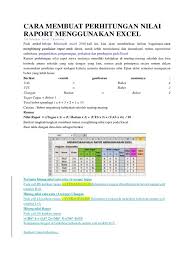 Check spelling or type a new query. Cara Membuat Perhitungan Nilai Raport Menggunakan Excel Pdf