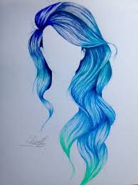 Blue Mermaid Ombre Hair Drawing Was So Much Fun To Draw How To Draw Hair Hair Art Art Drawings