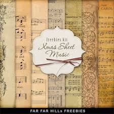 Download Freebies Kit Of Old Christmas Music Sheet Far Far Hill Christmas Sheet Music Digital Paper Digital Paper Free
