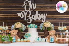 Rustic Backdrop Oh Baby Sign Baby Shower Dessert Table Baby Shower Dessert Table Bear Baby Shower Cake Baby Shower Desserts