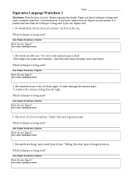 Its creative wording used to build imagery to deepen the audience's understanding and help provide power to words by using different emotional. Figurative Language Worksheet 2 Directions Rhetorical Techniques Metaphor