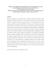Nys department of labor building 12 w.a. Pdf Influence Of Credit Rationing On Child Labour In Poor Household In Sri Lanka Special Reference To Hulandawa Estate In Matara District