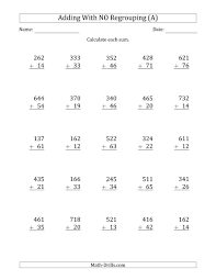 The 3 Digit Plus 2 Digit Addition With No Regrouping A Math Worksheet Easy Math Worksheets Addition Worksheets Math Worksheets