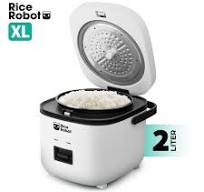 Rice Robot XL White 2QT Ceramic Nonstick Rice Cooker with Steamer Tray  Click & Cook Dishwasher Safe, As Seen on TV