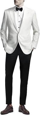 Amazon.com: Qrkoda Men's Two Pieces Suit Peak Lapel One Button Tuxedos Jacket and Pants Formal Dress Ivory : Clothing, Shoes & Jewelry - Product from Amazon.com