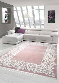 Wir sind deutschlands großer onlineshop für moderne teppiche in den verschiedensten farben, mustern und qualitäten. Designer Teppich Moderner Teppich Wollteppich Bordure Design Mit Fransen Wohnzimmer Teppich Rosa Creme Grosse Teppich Design Wohnzimmer Teppich Moderne Teppiche