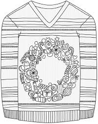 Some pages look just like the original sweaters, others are only loosely inspired by the real sweater, and many are actually a combination of design elements from two different sweaters. Ugly Christmas Sweater Coloring Pages